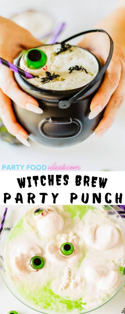 witches brew punch pinnable image with title text