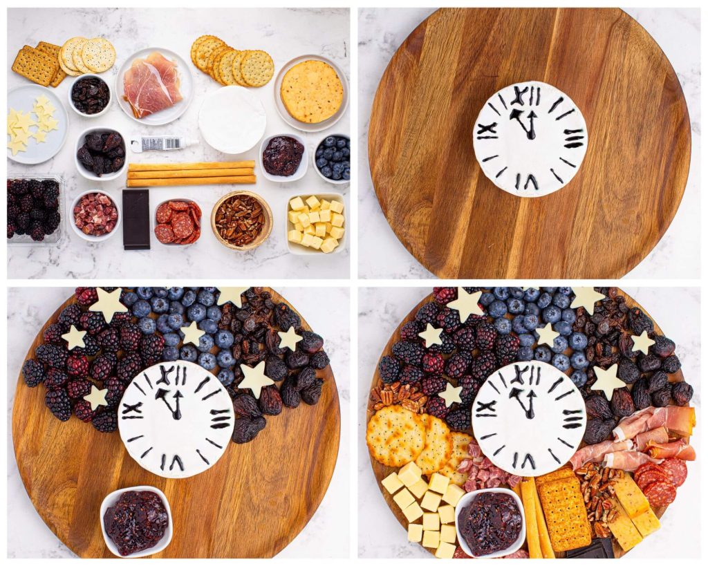 charcuterie board process photo collage