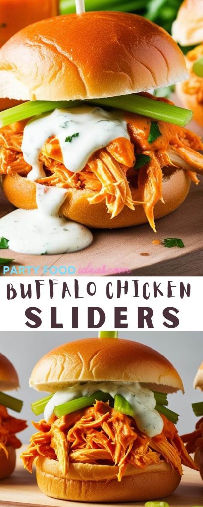 buffalo chicken sliders pinnable image